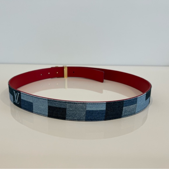 LOUIS VUITTON DENIM BELT GOLD TONE HARDWARE SIZE 90 NWOTS! - Picture 8 of 15